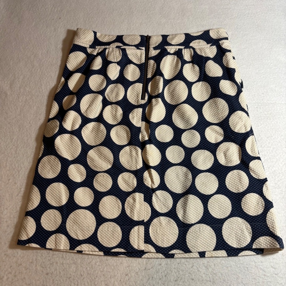 Boden Navy and Cream Polka Dot A-Line Skirt - Picture 6 of 7